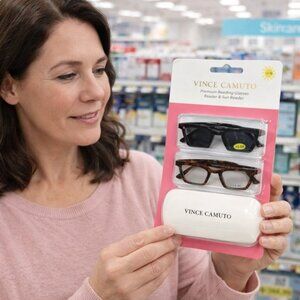 Vince Camuto Reading Glasses 2 Pack +2.50 Reader & Sun Reader w Case NIB